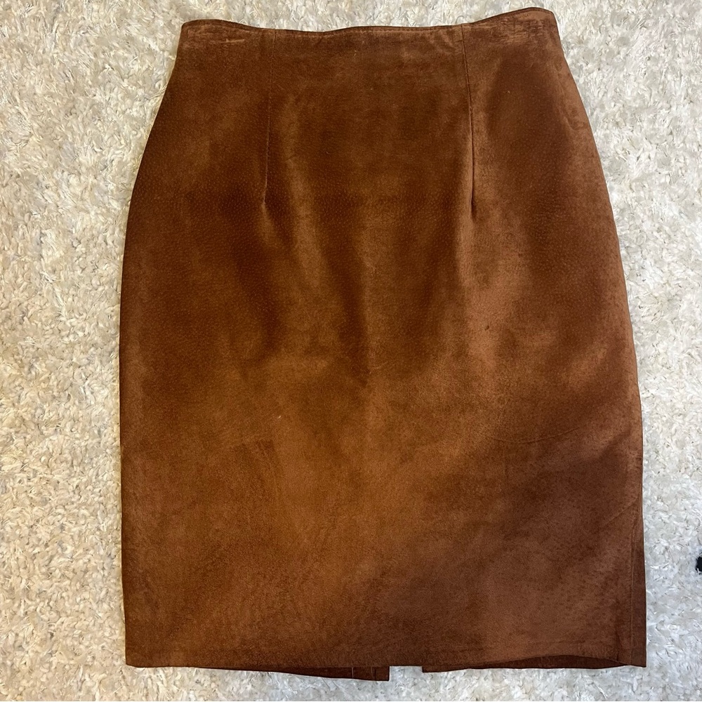 Vintage Eddie Bauer Rich Brown Suede Pencil Skirt